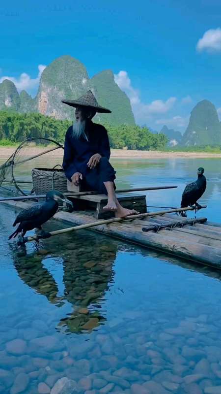 桂林漓江95岁老爷爷风景欣赏