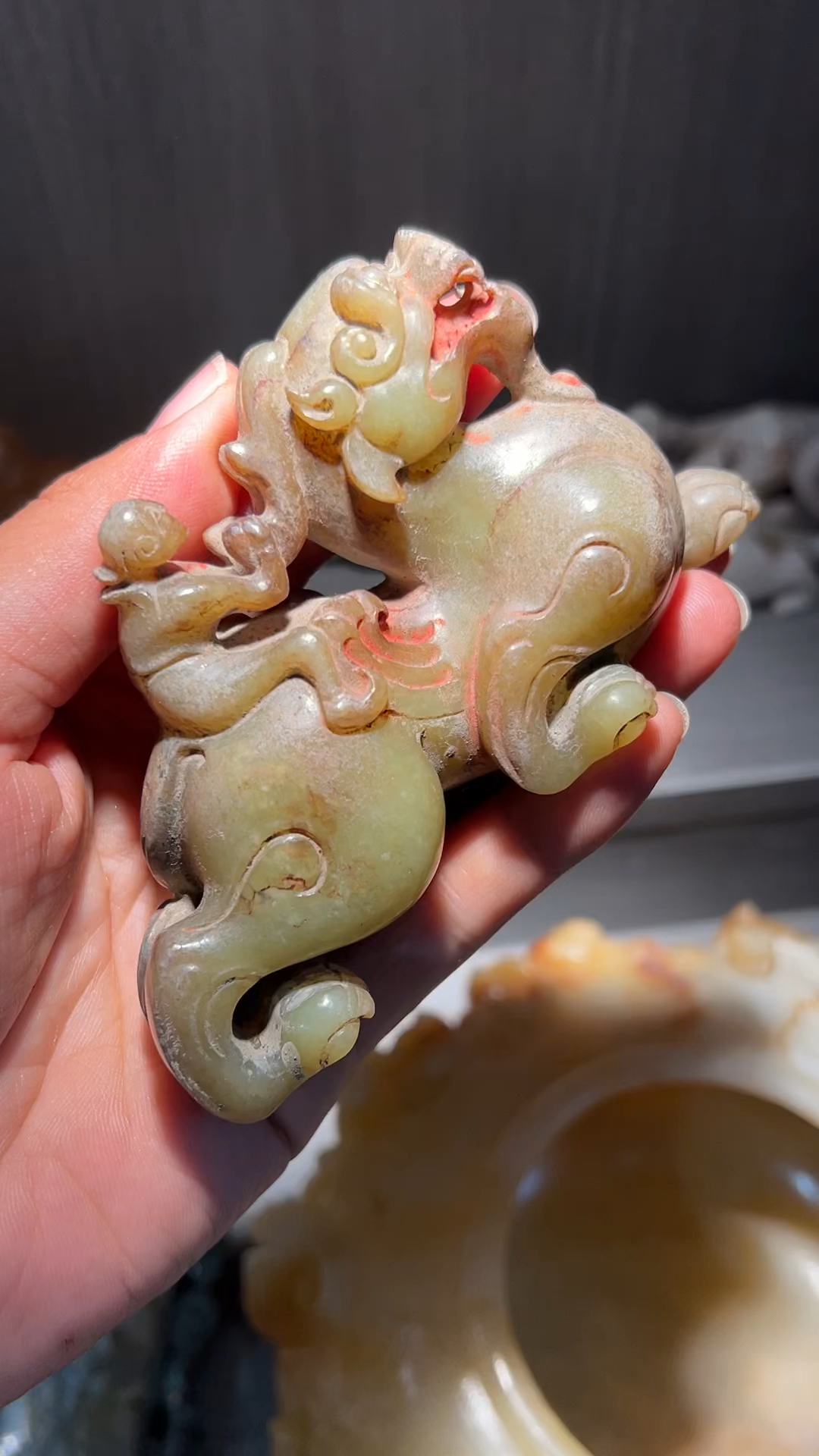 和田玉瑞兽 古玉老玉高古玉器