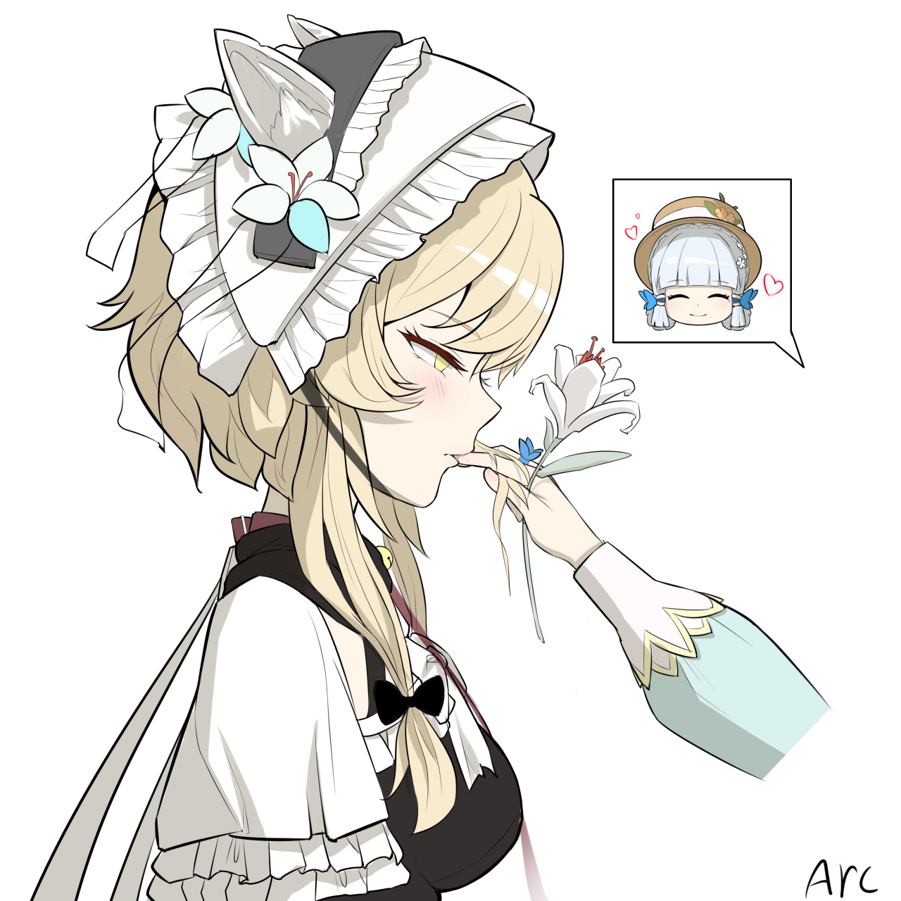 荧鹭组合(荧妹x神里绫华) 画师:arc#二次元美图# #我爱二次元