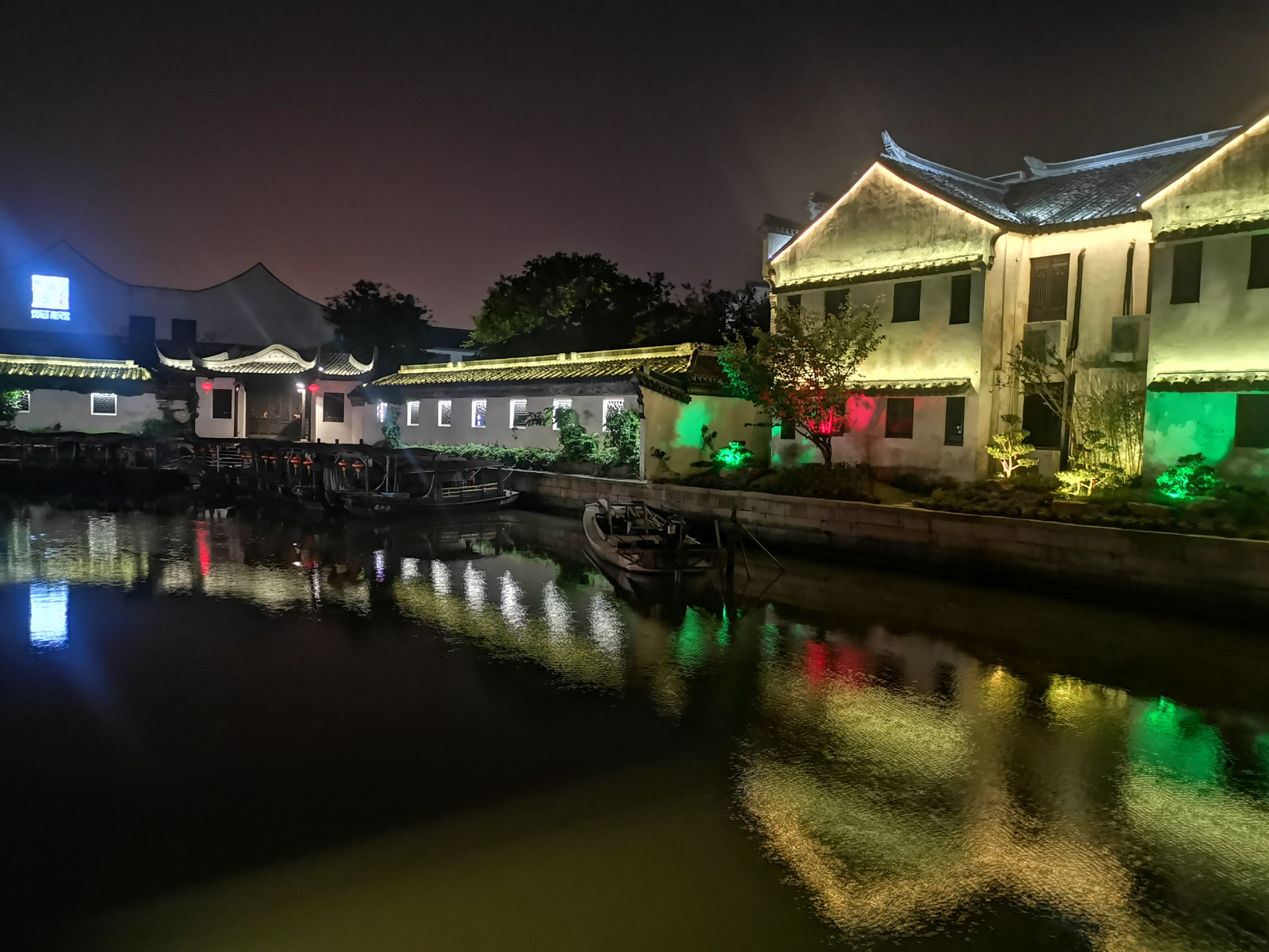 浙江嘉善西塘古镇夜景四