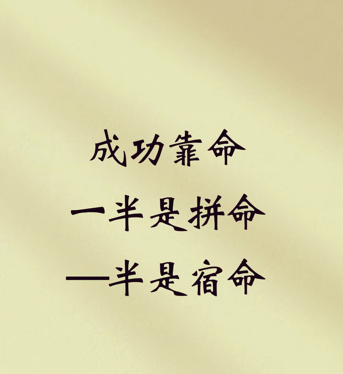 名人名言,老人言经典语录,成功靠命:一半是拼命,一半是宿命