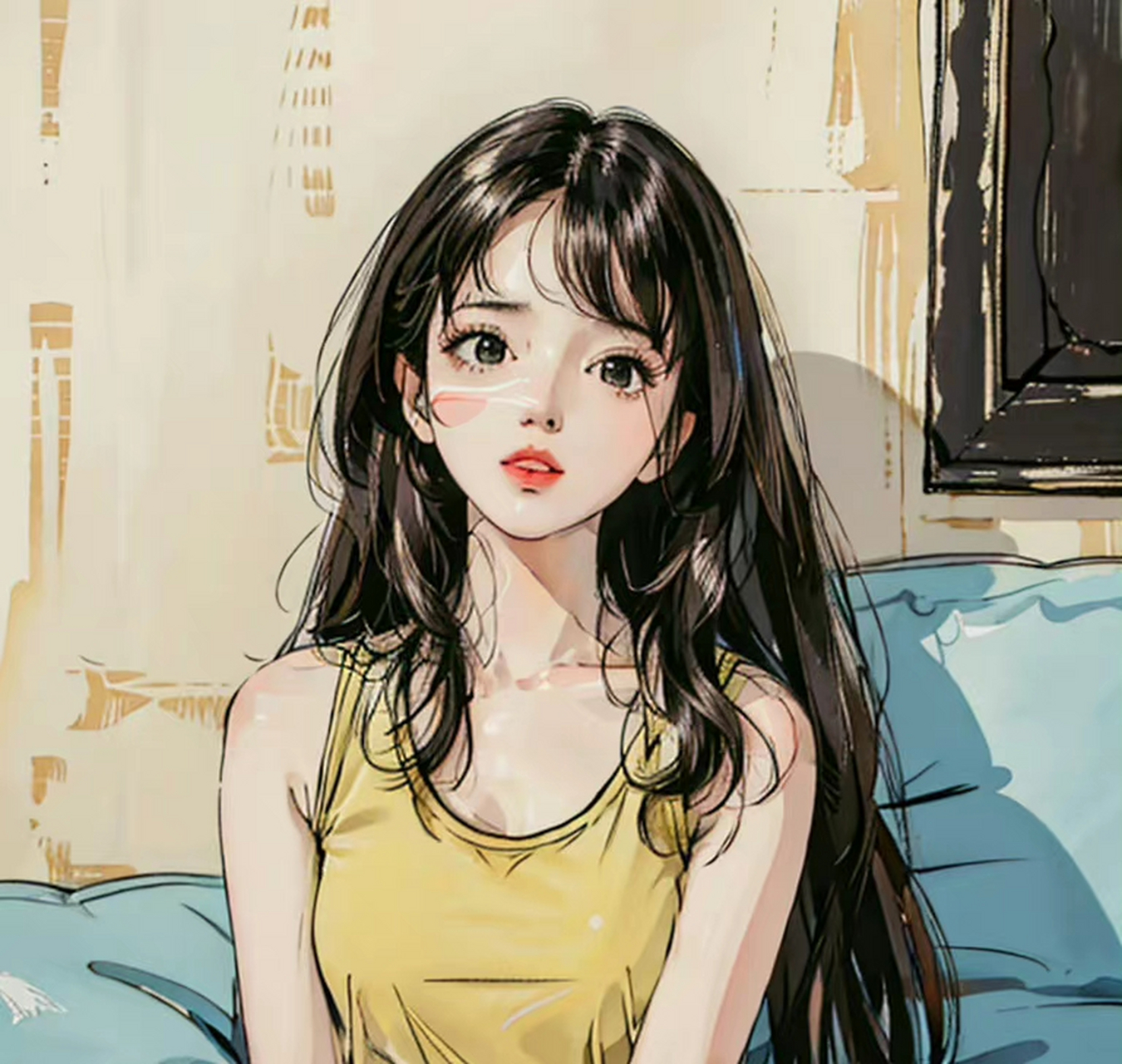 好好看的插画女生头像 67