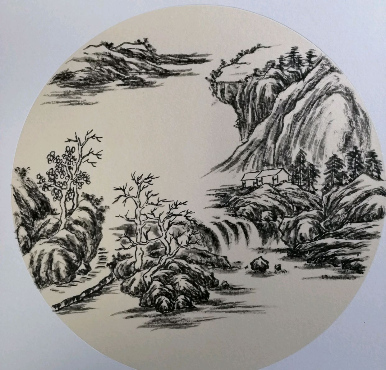 国画山水披麻皴画法