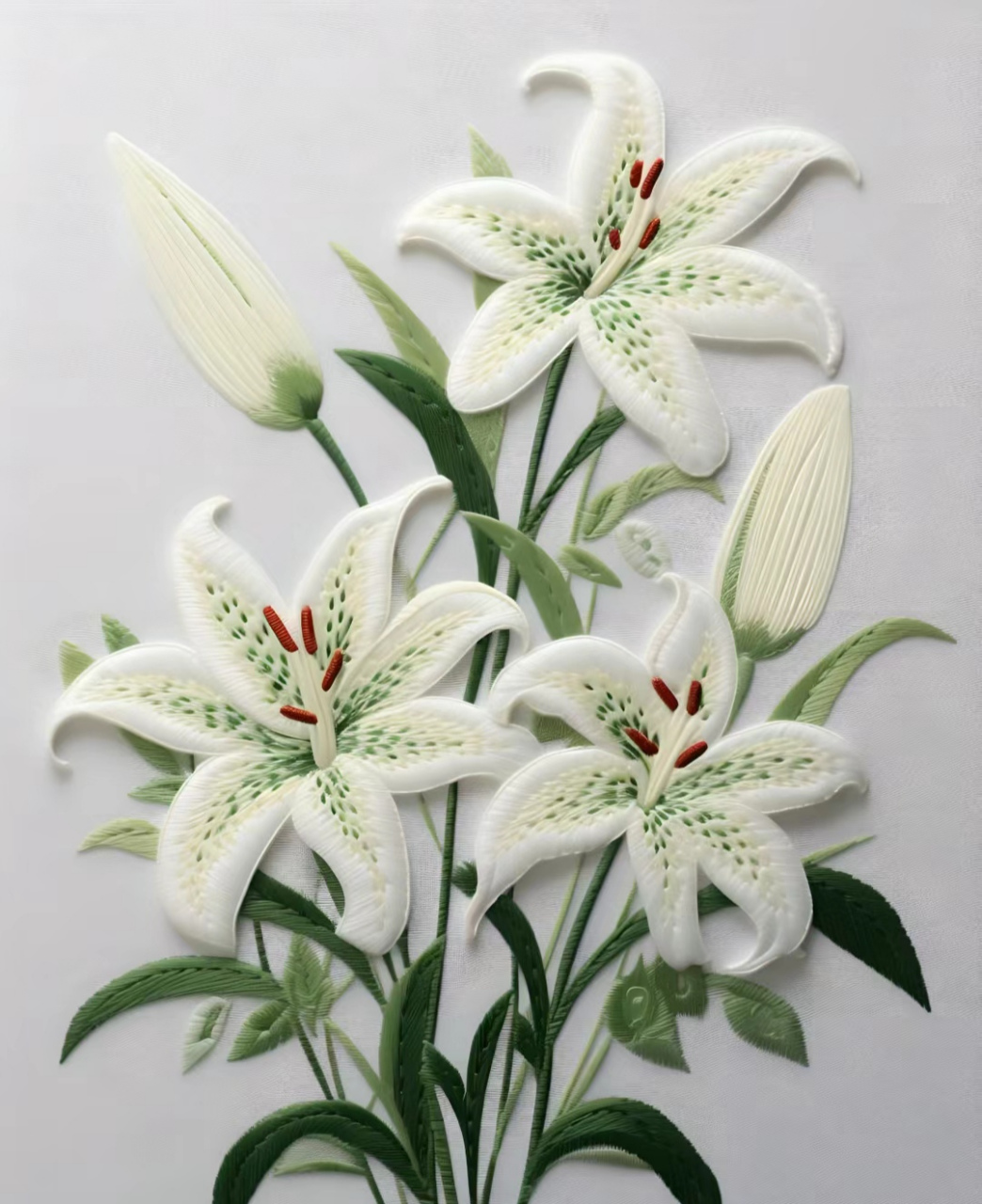 刺绣版的百合花#评论区大神选拔赛