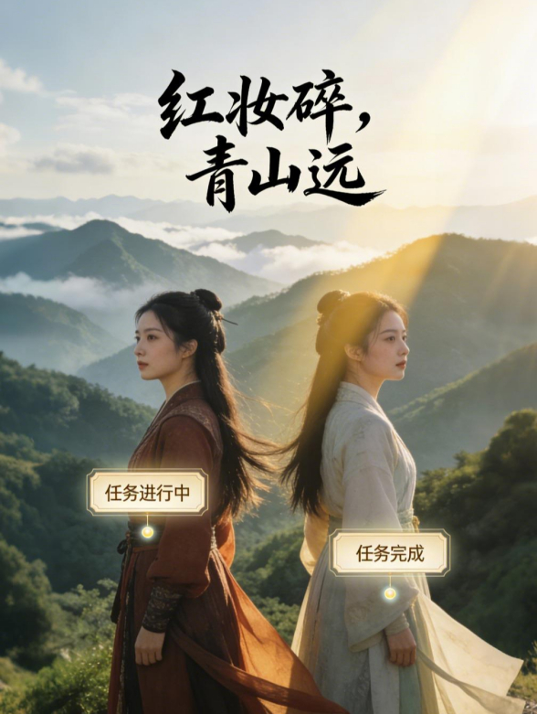 红妆碎，青山远
