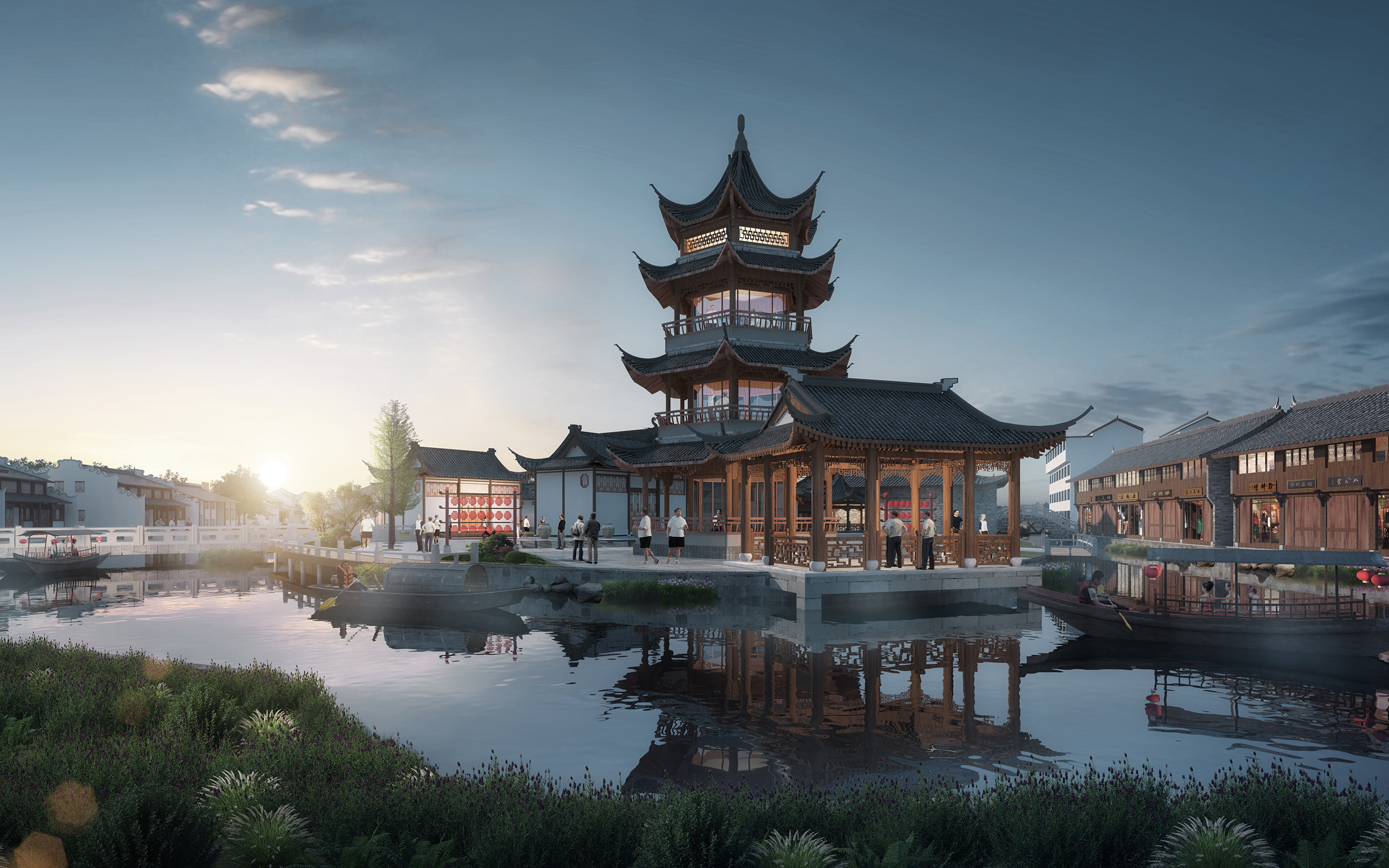 一套古建,中式建筑效果图