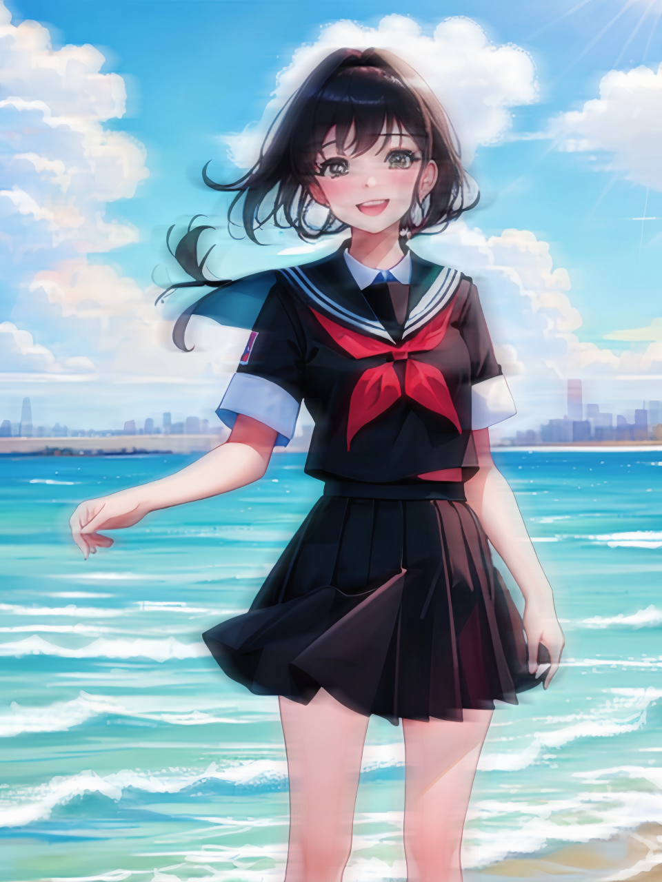 动漫壁纸|分享一组原创夏日海滨女孩壁纸 #动漫壁纸# #治愈不开心