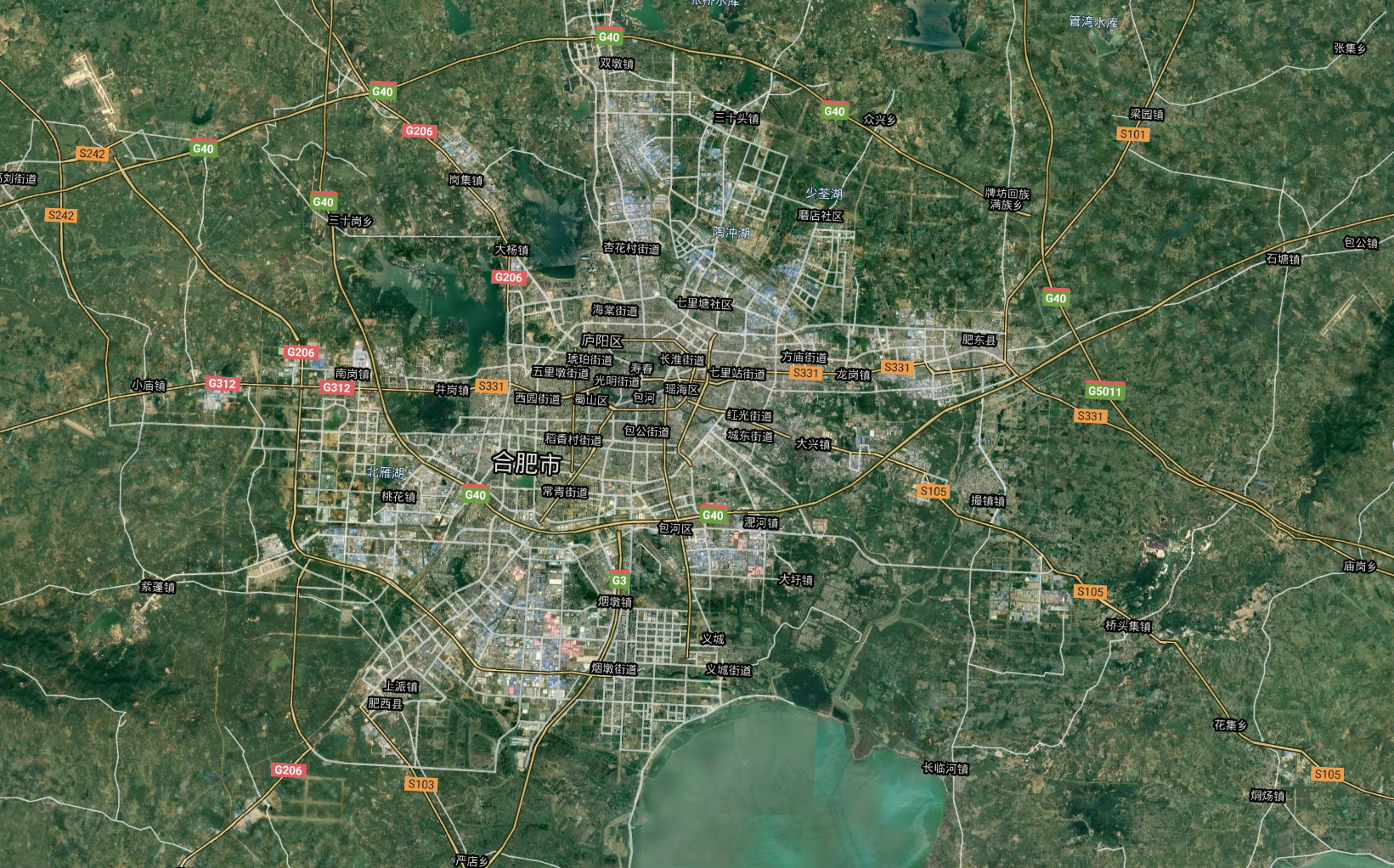 合肥市实景地图图片