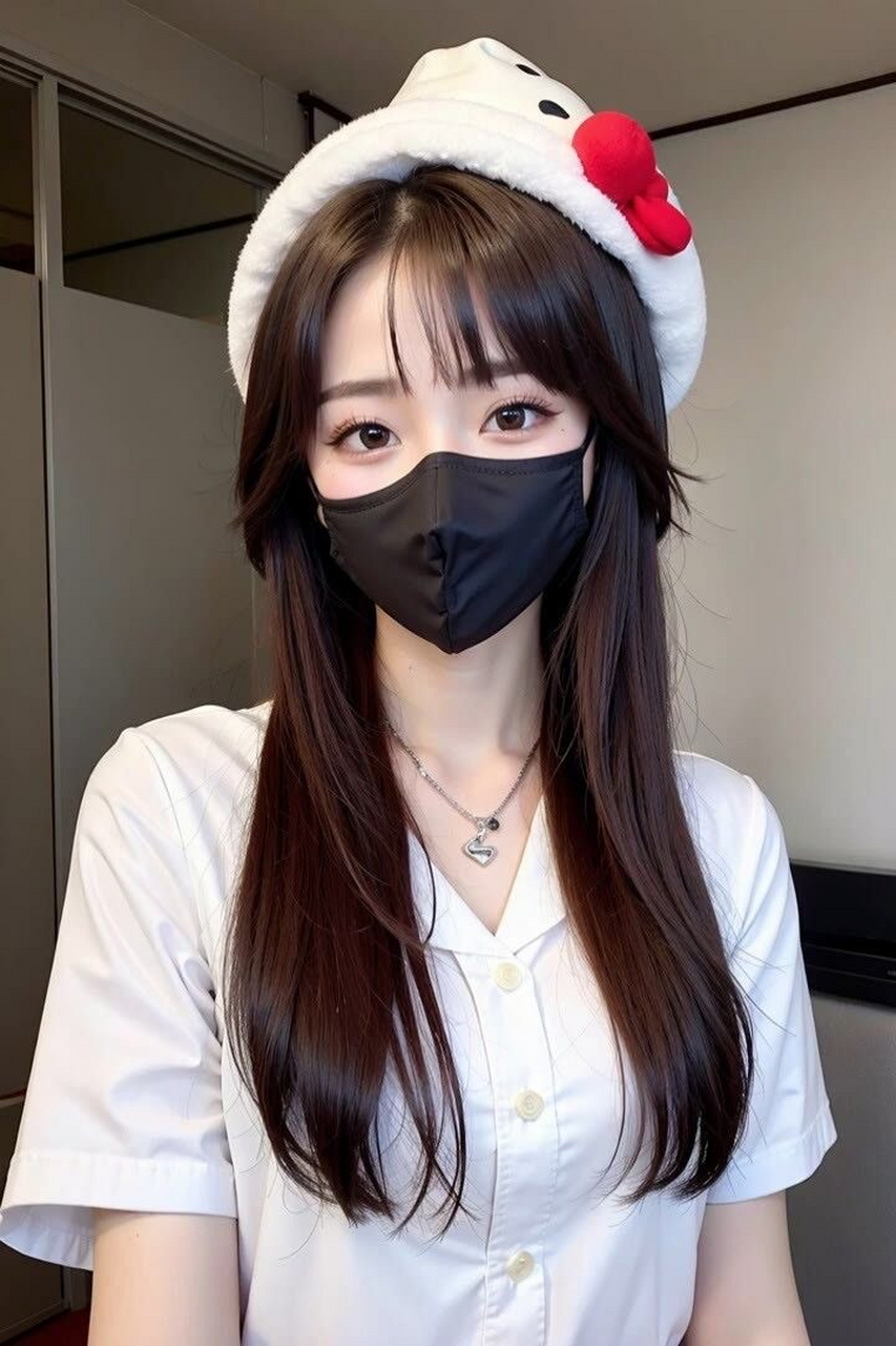 美女# #ai绘画#  是时候摘口罩了01