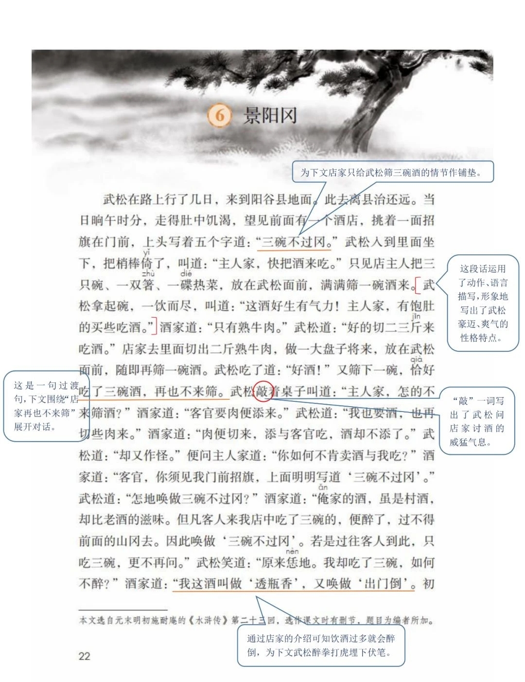 景阳冈生字笔记图片