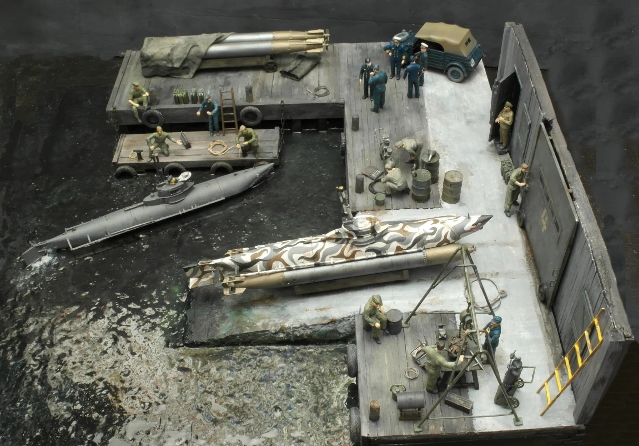 模型欣赏:德国海军 袖珍潜艇基地场景模型