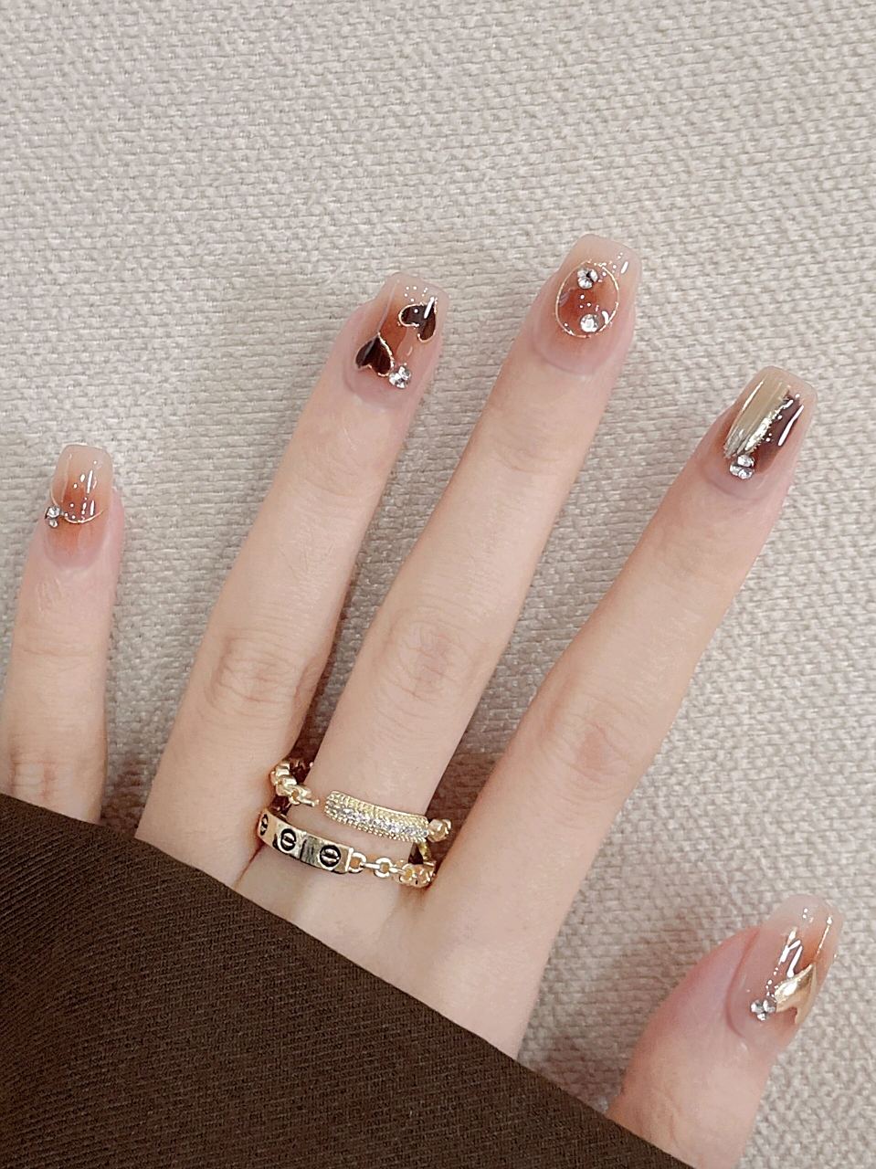 秋冬美拉德08奶咖色晕染美甲  搭什么衣服都好看78真的好显白 #11