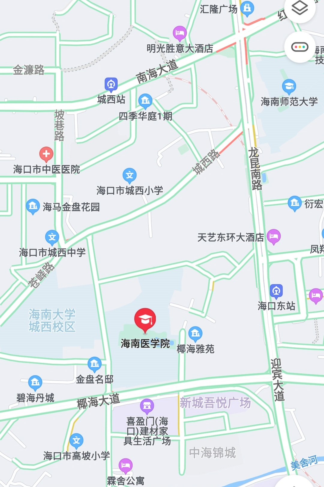 海峡南岸,不是三亚是海口,即将升格为海南医科大学的海南医学院