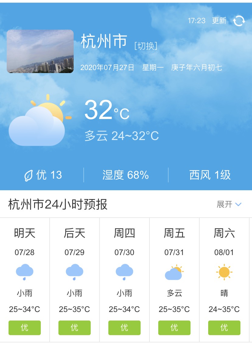 杭州天气预报查询图片