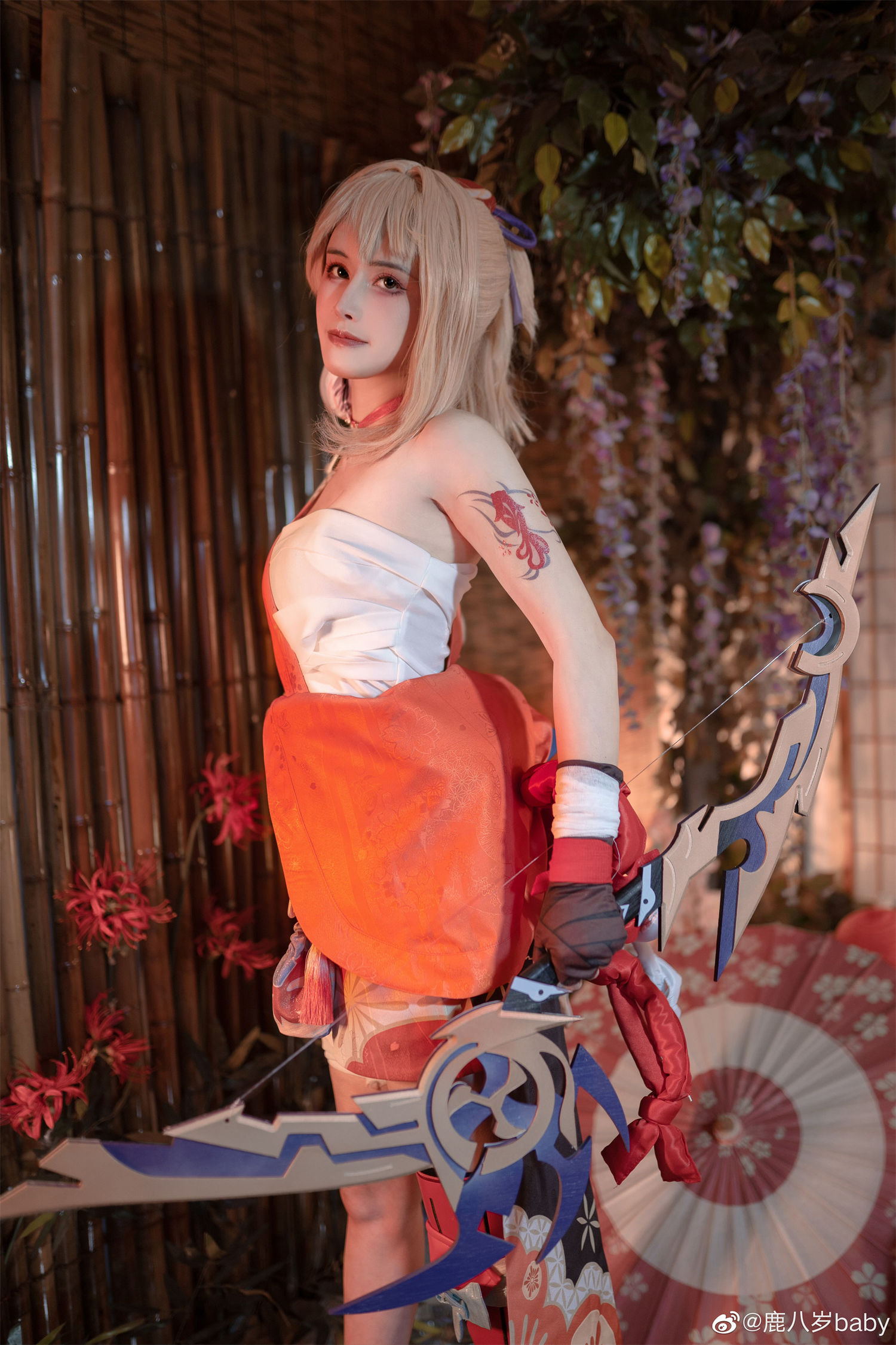 鹿八岁baby私人cos宵宫，堪比神明少女的完美演绎！