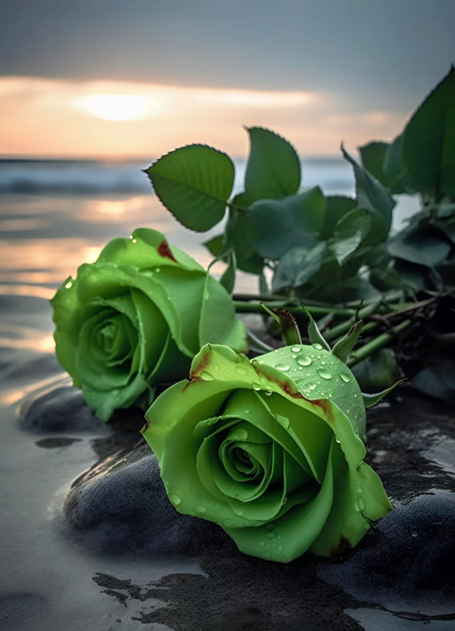 苏格兰绿玫瑰,上面是你的笑容,背后是我的深情,我们的爱散发着永恒的