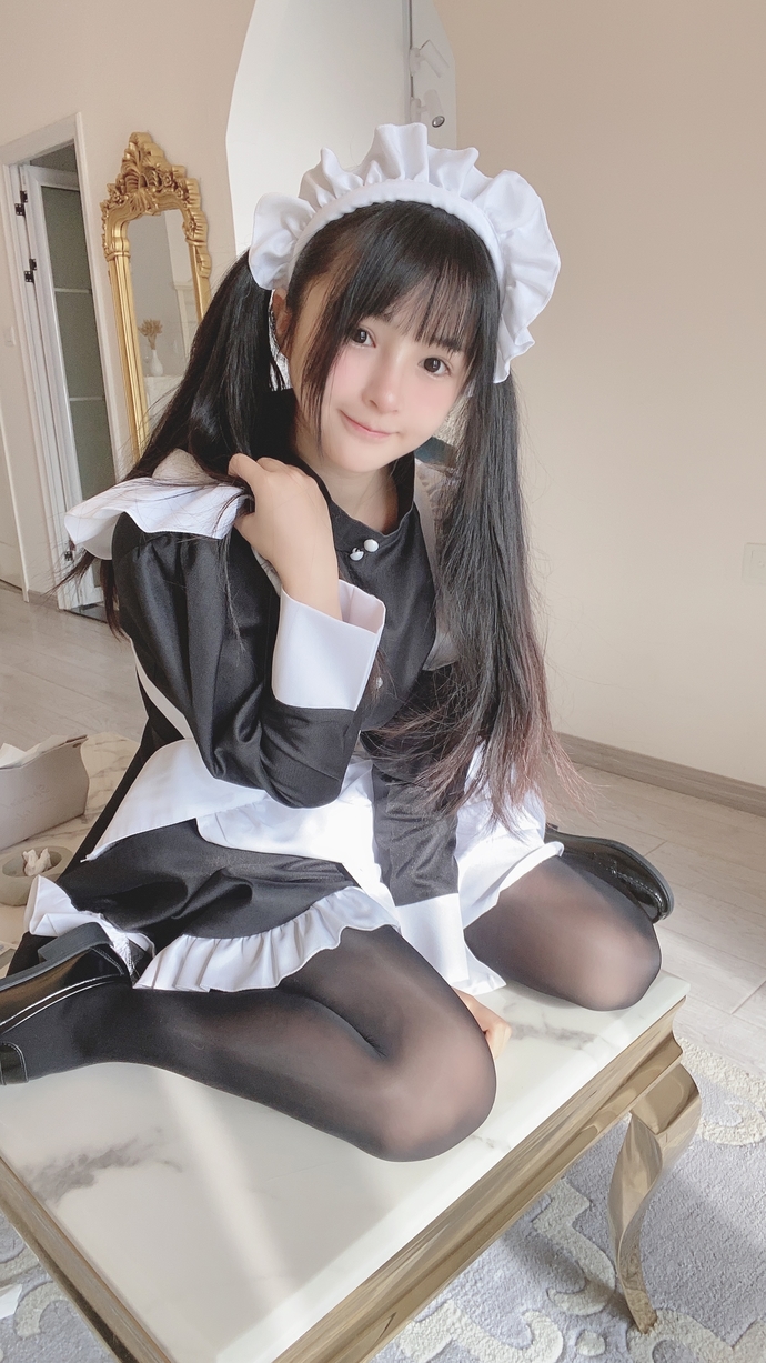 桜井宁宁 cosplay作品 双马尾黑丝女仆 喵纪元 _2_.jpg