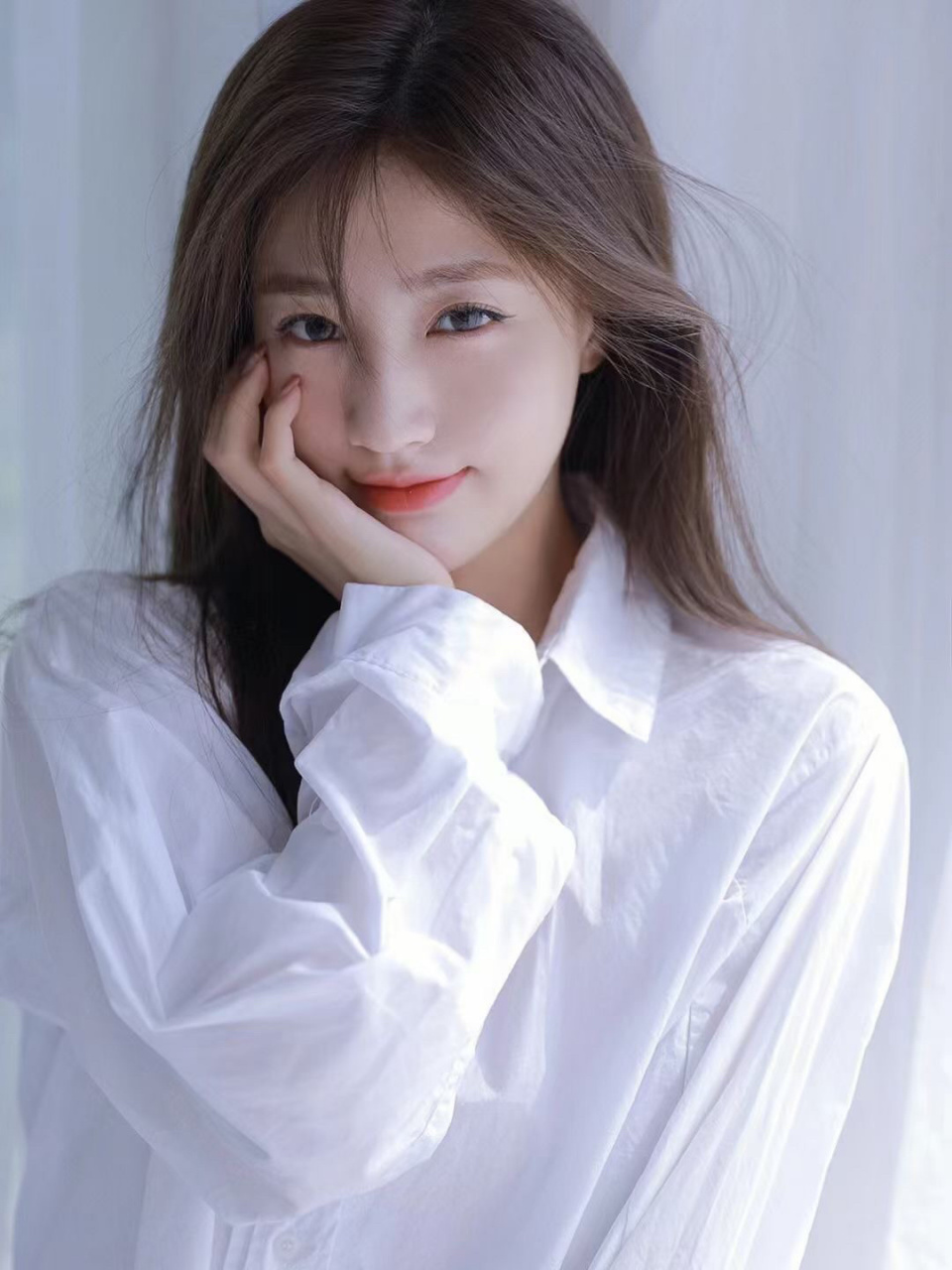 氧气美女,纯欲风白色衬衣写真
