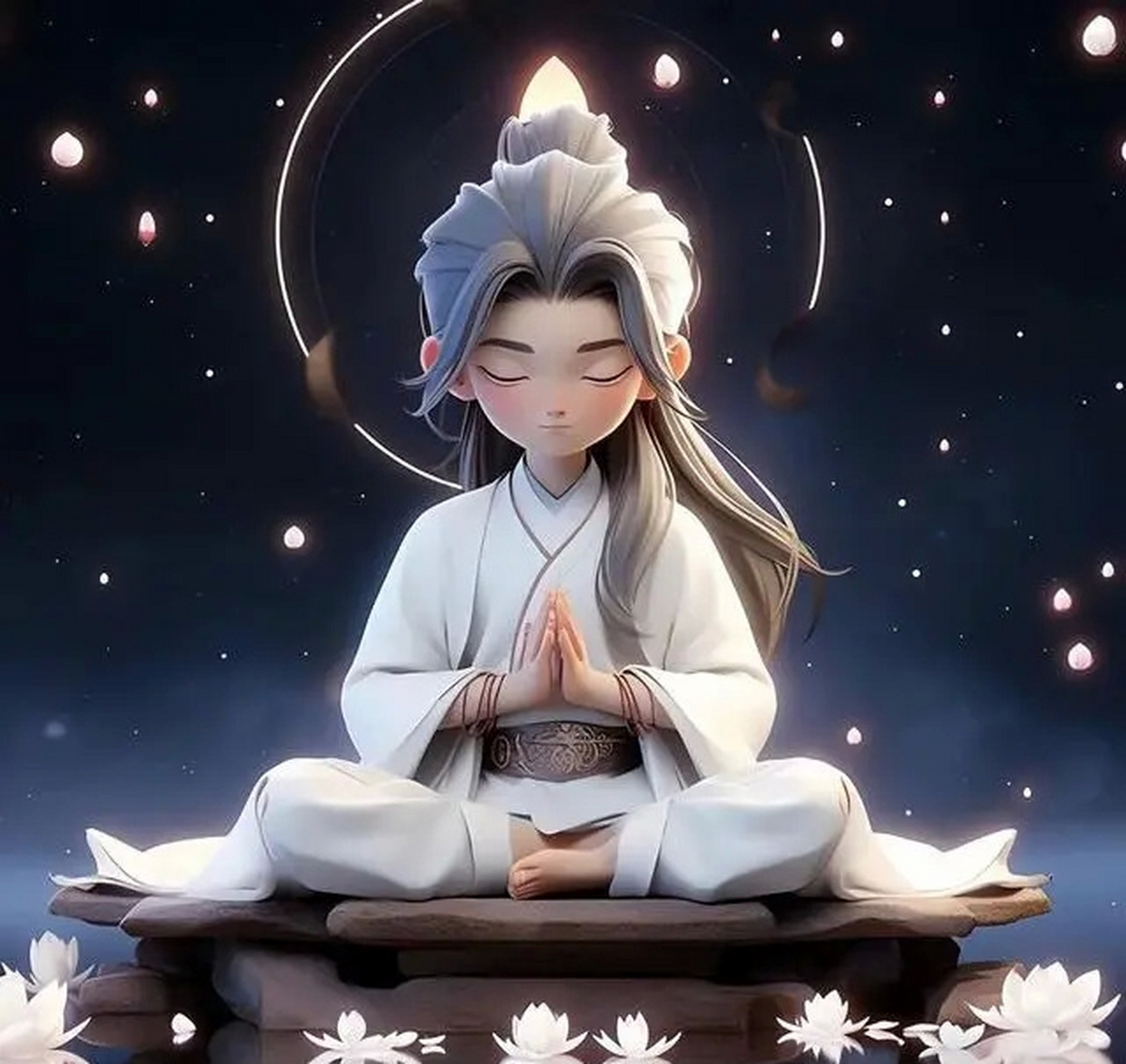 古风佛系莲花台祈福男生头像 ,莲花台上仙人坐,祈福挡灾世人安.