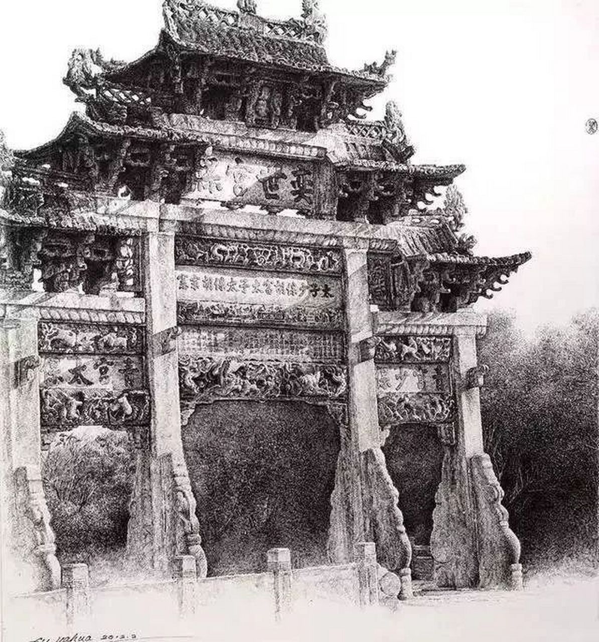 王骏钢笔画欣赏