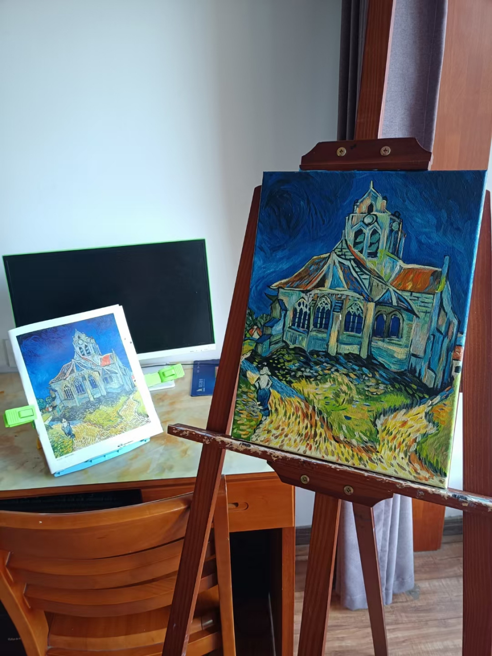 临摹梵高(vincent van gogh)《星空下的咖啡馆》(cafe terrace at