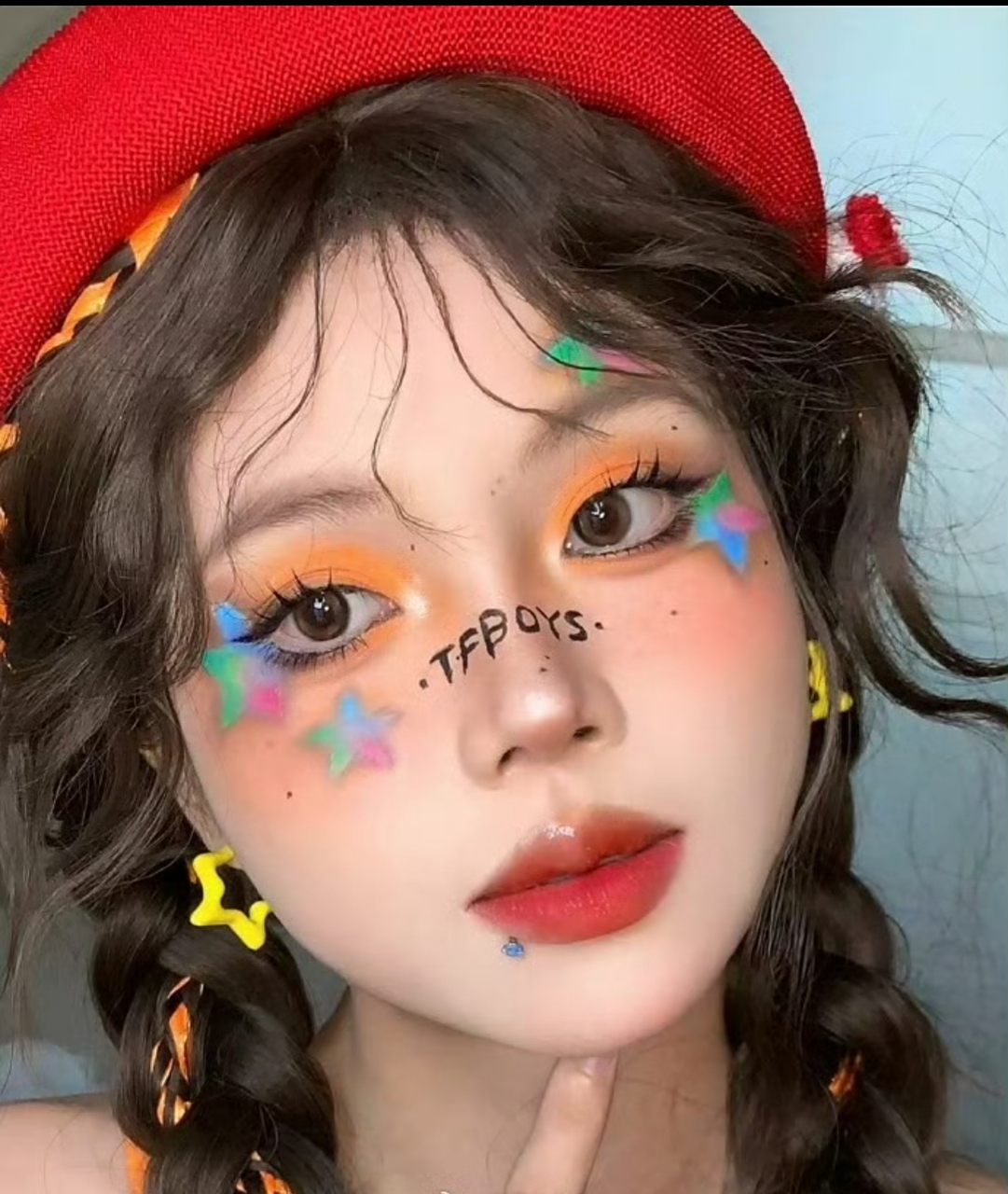 粉丝化的tfboys十周年应援妆,好有个性好美!