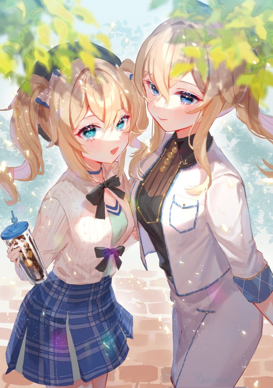 芭芭拉与琴小姐,姐妹俩下午的休闲时光!