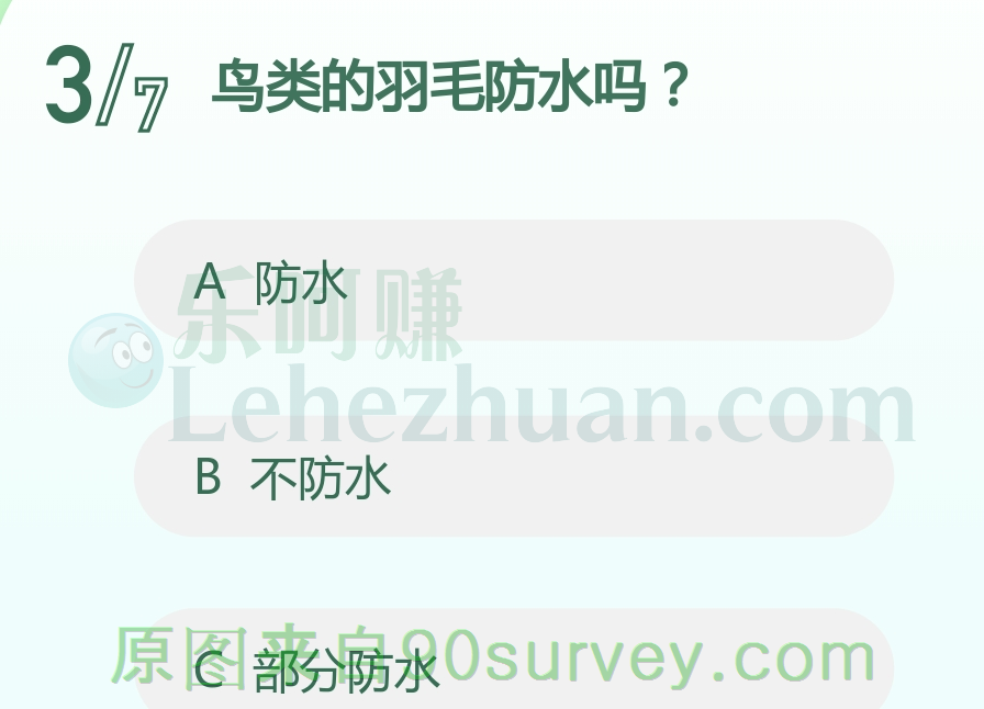 鸟类的羽毛防水吗？