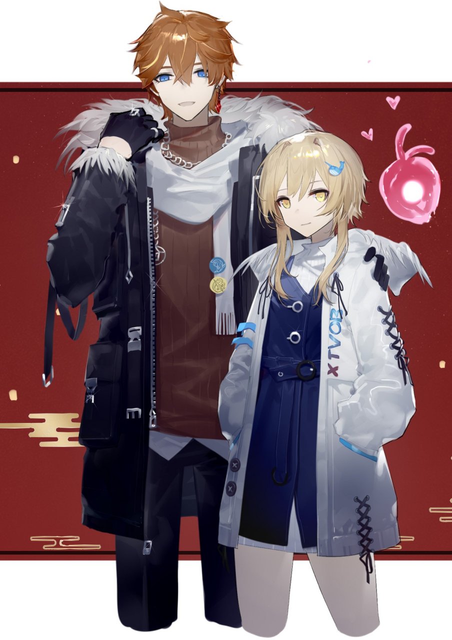 布洛妮娅,公子达达利亚和荧画师:水染moon