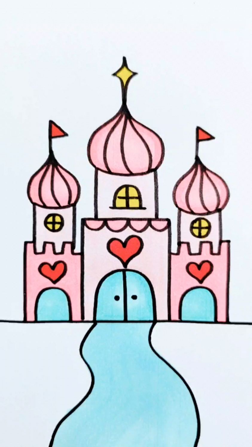 幼儿园公主城堡简笔画图片