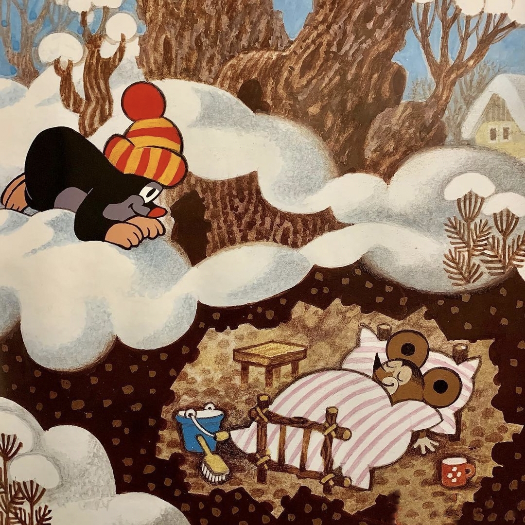 创意美术|鼹鼠的故事小插画