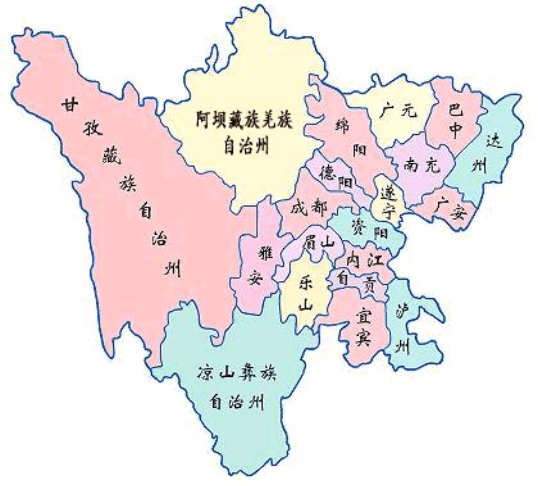 四川地图线稿图片