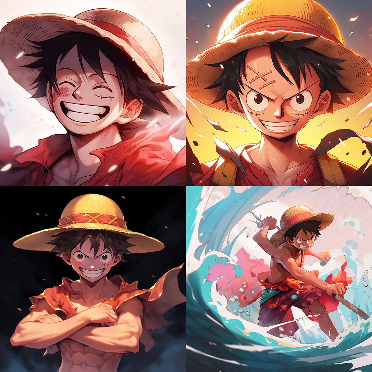 最近用ai画的路飞～五档