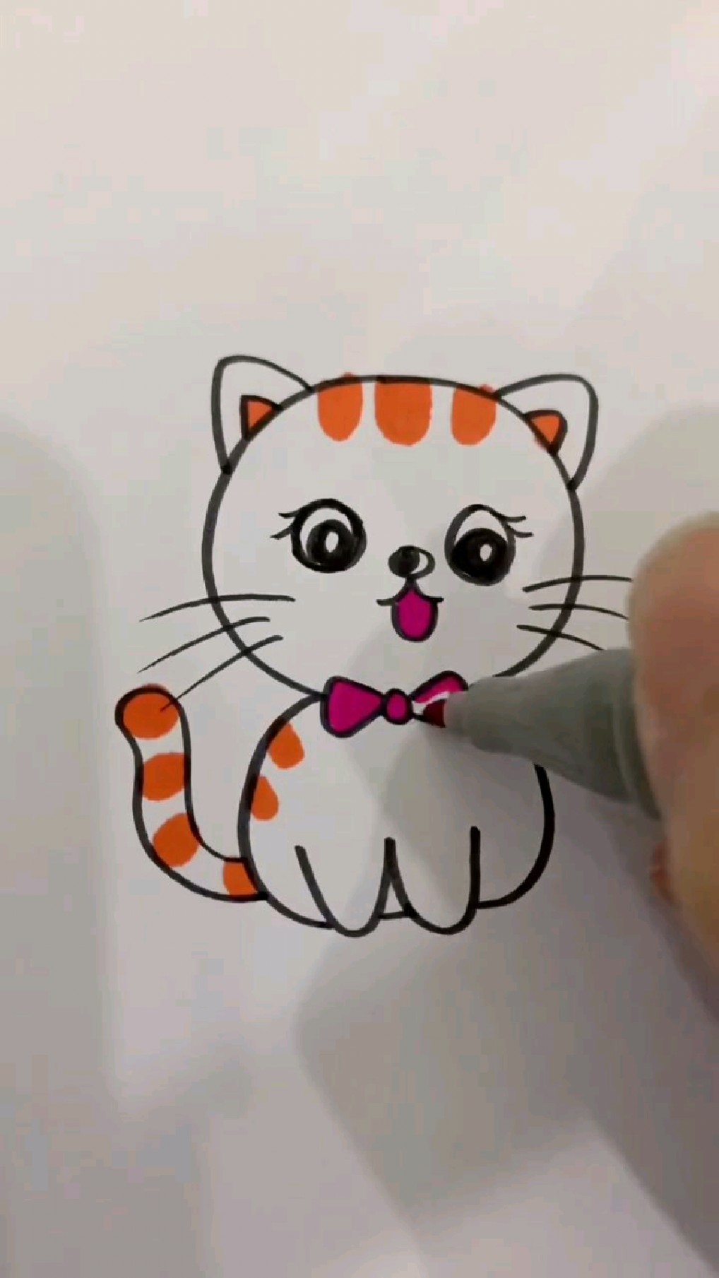 小花猫简笔画带颜色图片