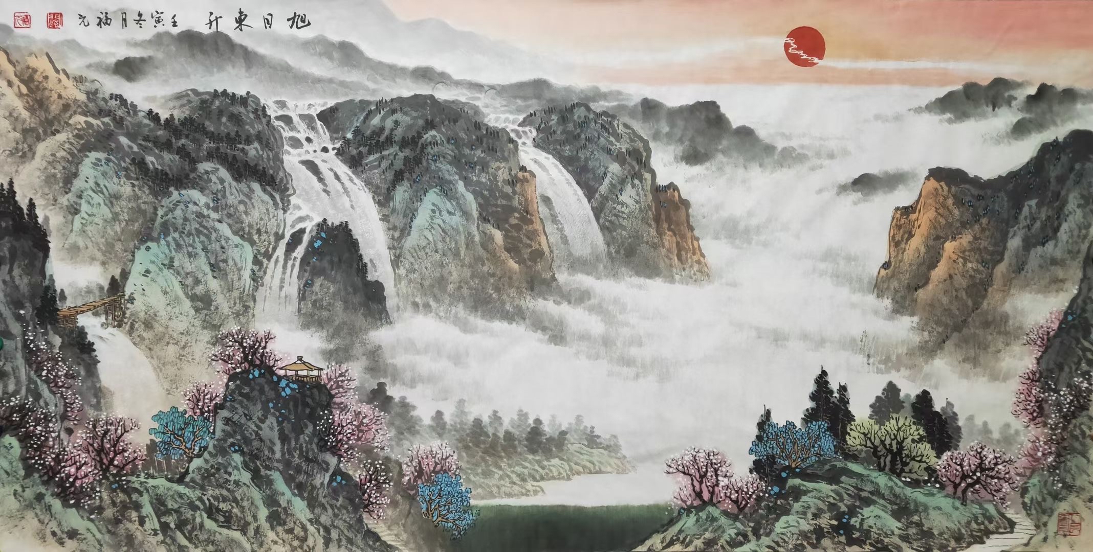 关福元山水画构图精巧,融汇古今,气韵生动意境深邃