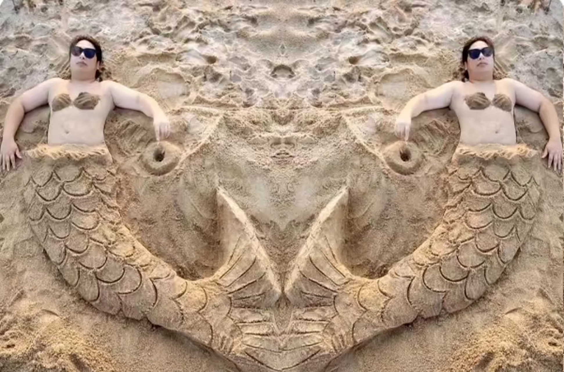 被打上沙滩上的美人鱼,挺精致