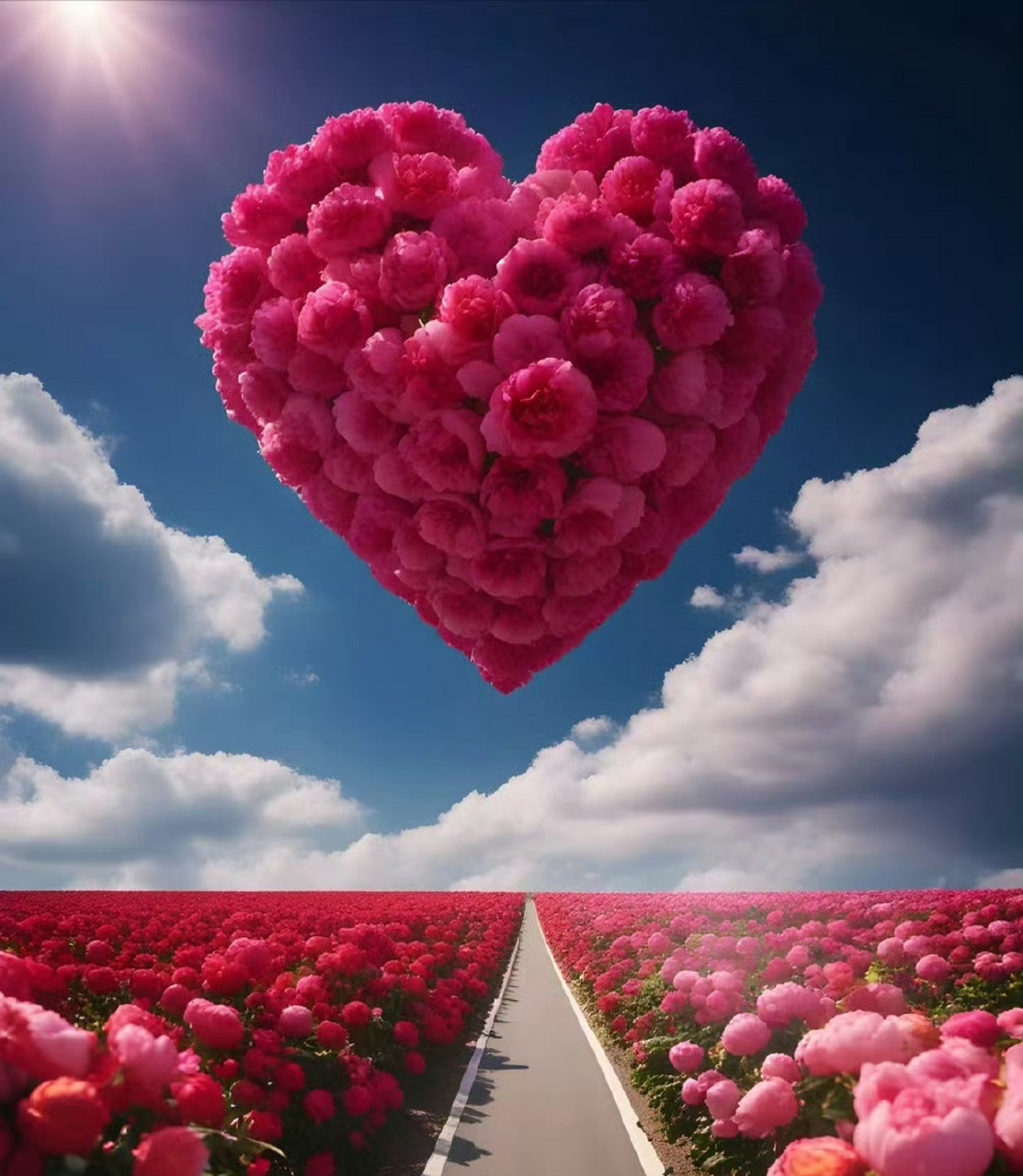 唯美浪漫爱心花海壁纸