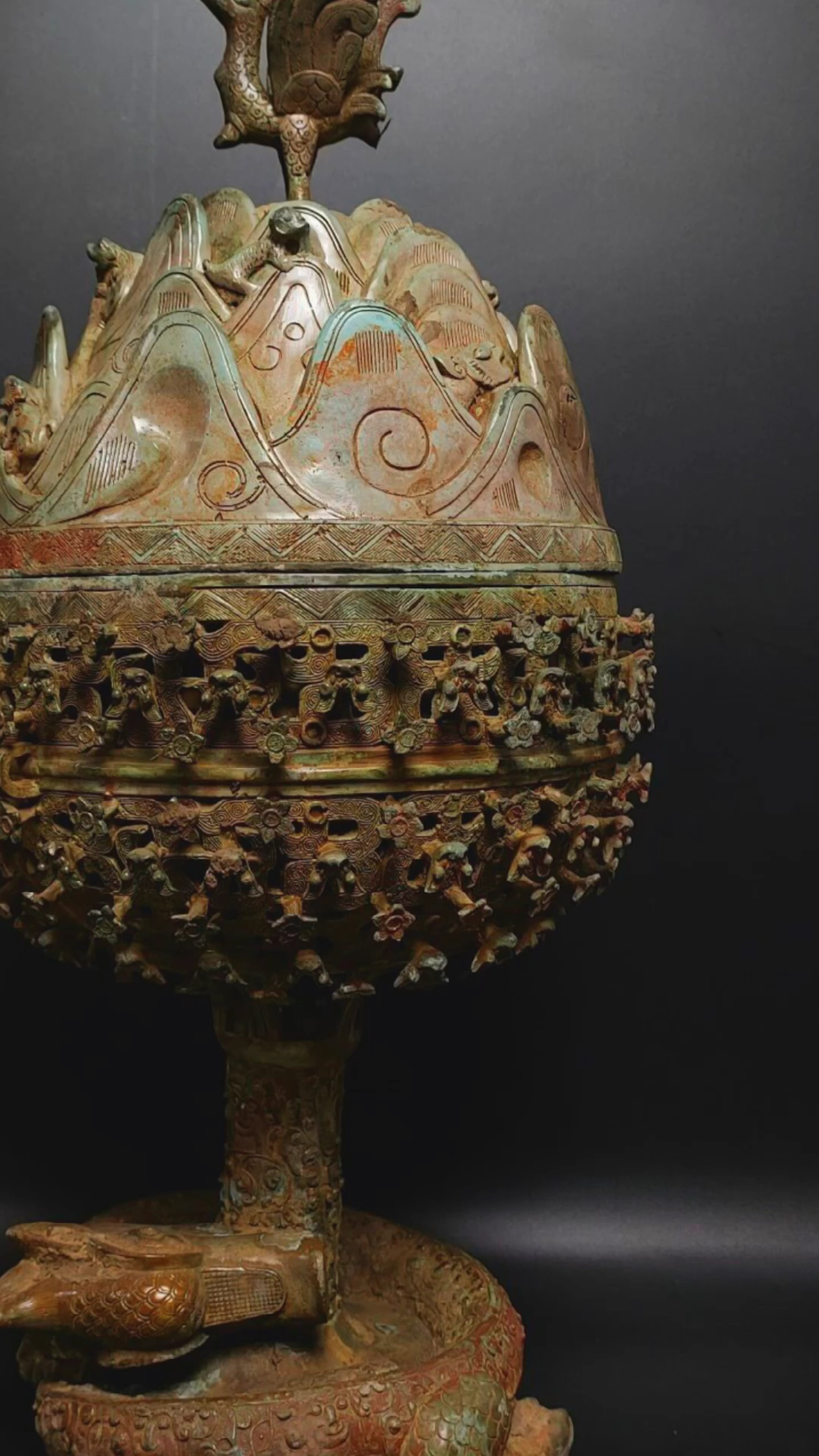 古董古玩艺术品汉代青铜博山炉