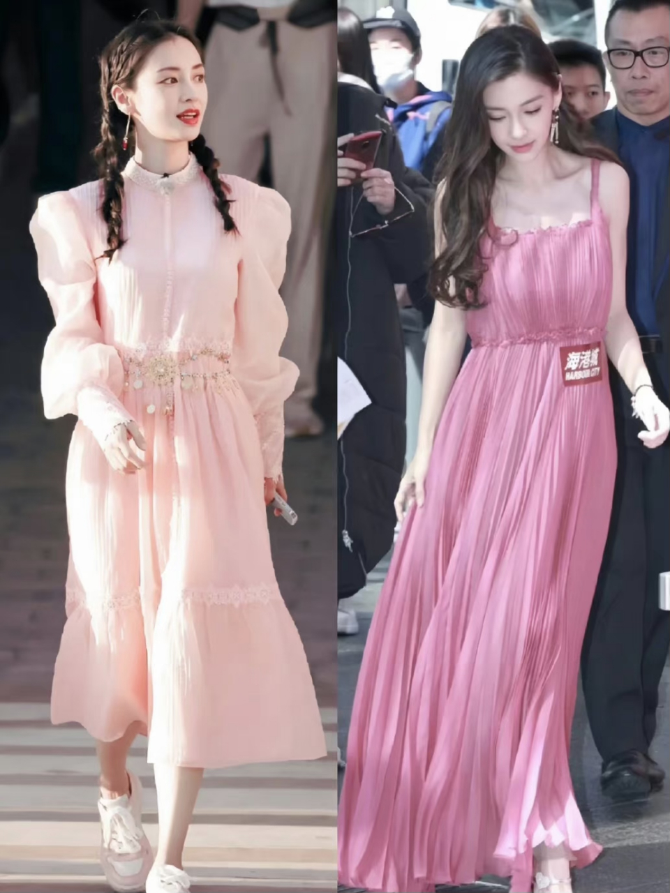 angelababy粉色的裙子合集,真的要败在她的石榴裙下了,没有她驾驭不了