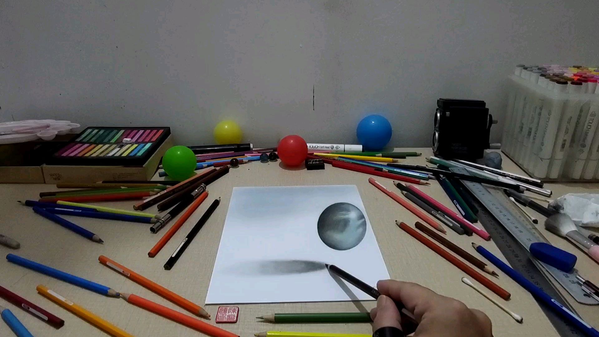 教你画太空星球,裸眼3D立体画教程,你要收藏试试吗?