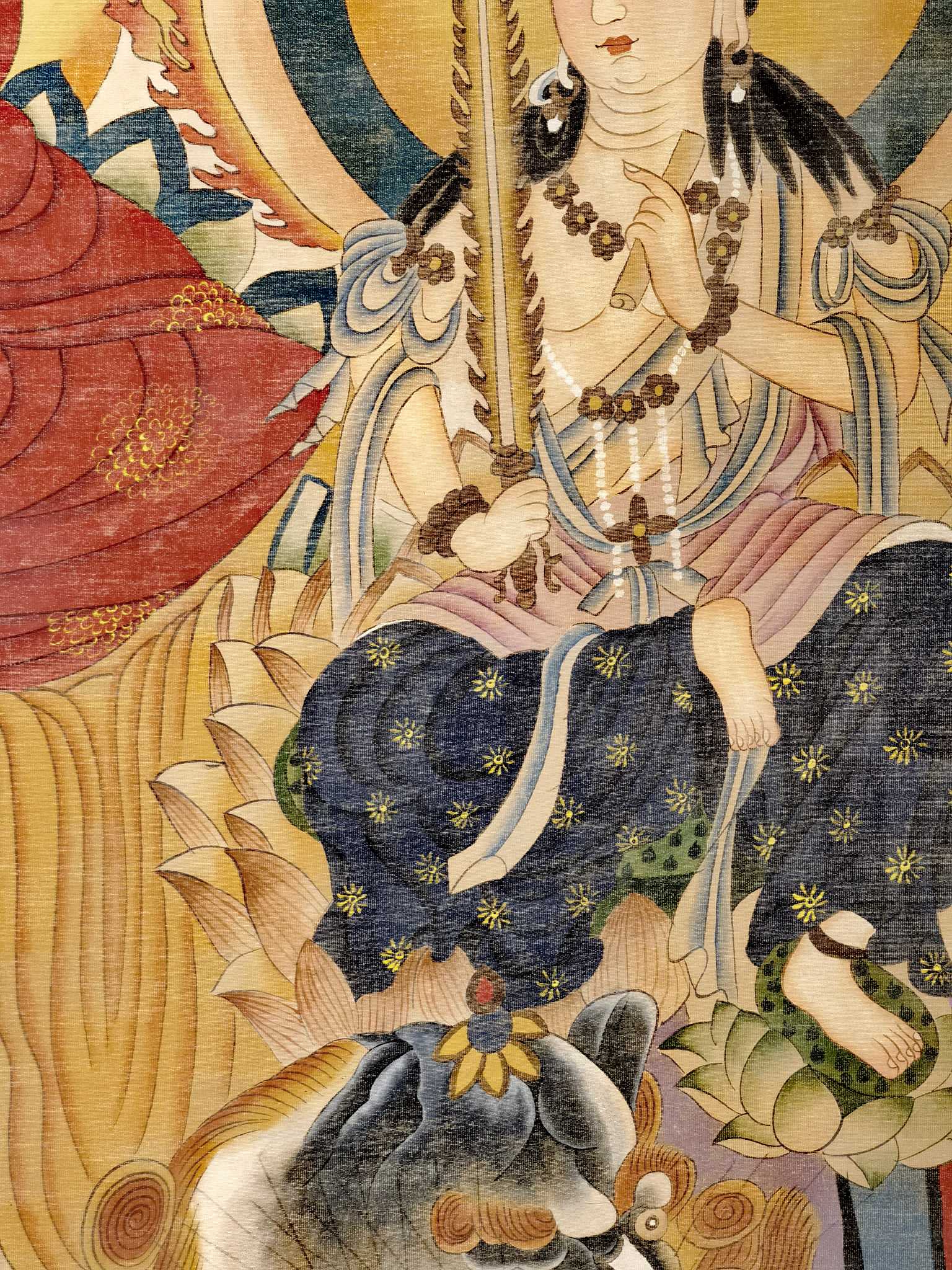 尤求绢本佛像立轴.尤求,明代画家