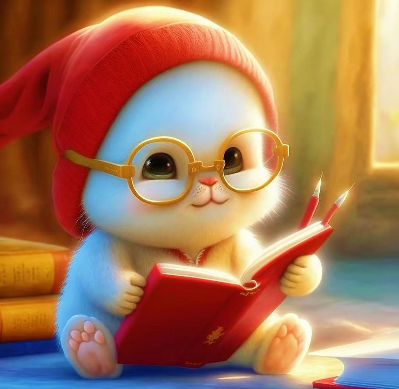 爱看书的可爱萌图