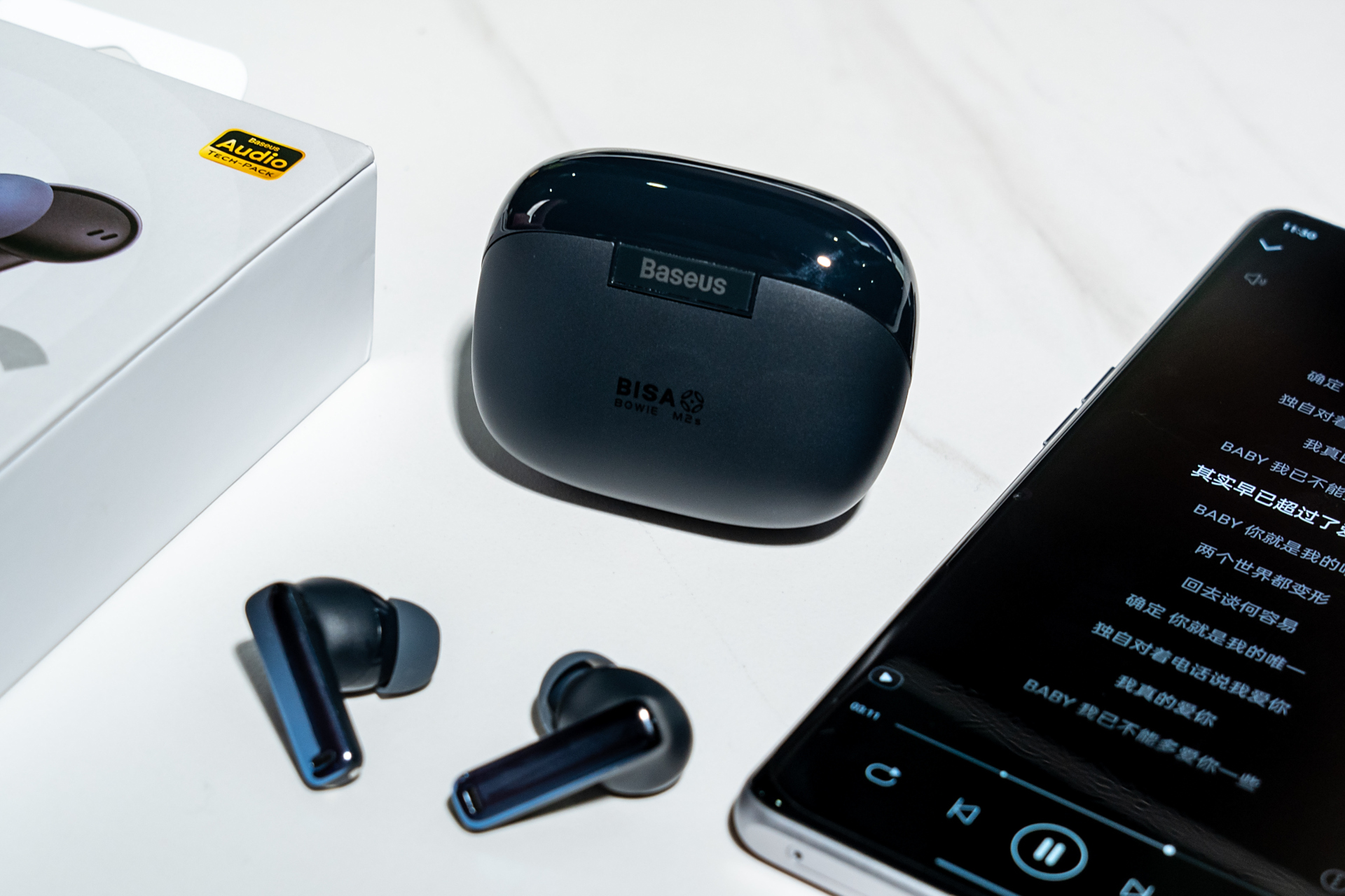 倍思bowie系列m2s真无线降噪耳机「星际黑」,这一次,静到底.