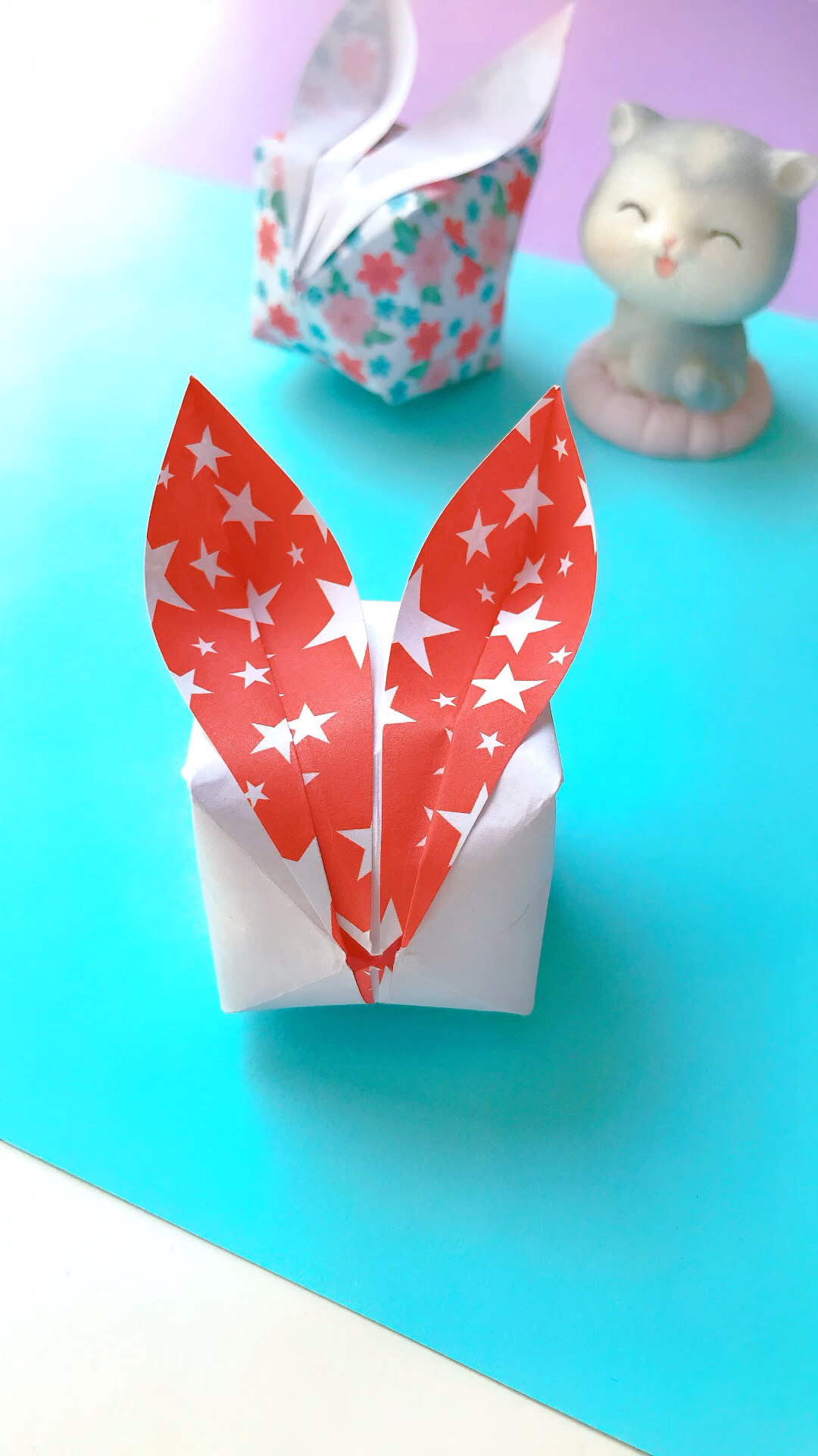 手工折纸|正方体 萌兔子