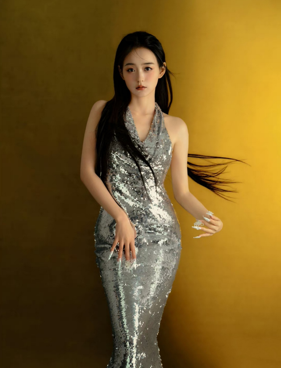 清纯唯美,靓丽迷人的#何泓姗# 雪肤玉貌,身材曼妙,肌肤水嫩,吹弹可破