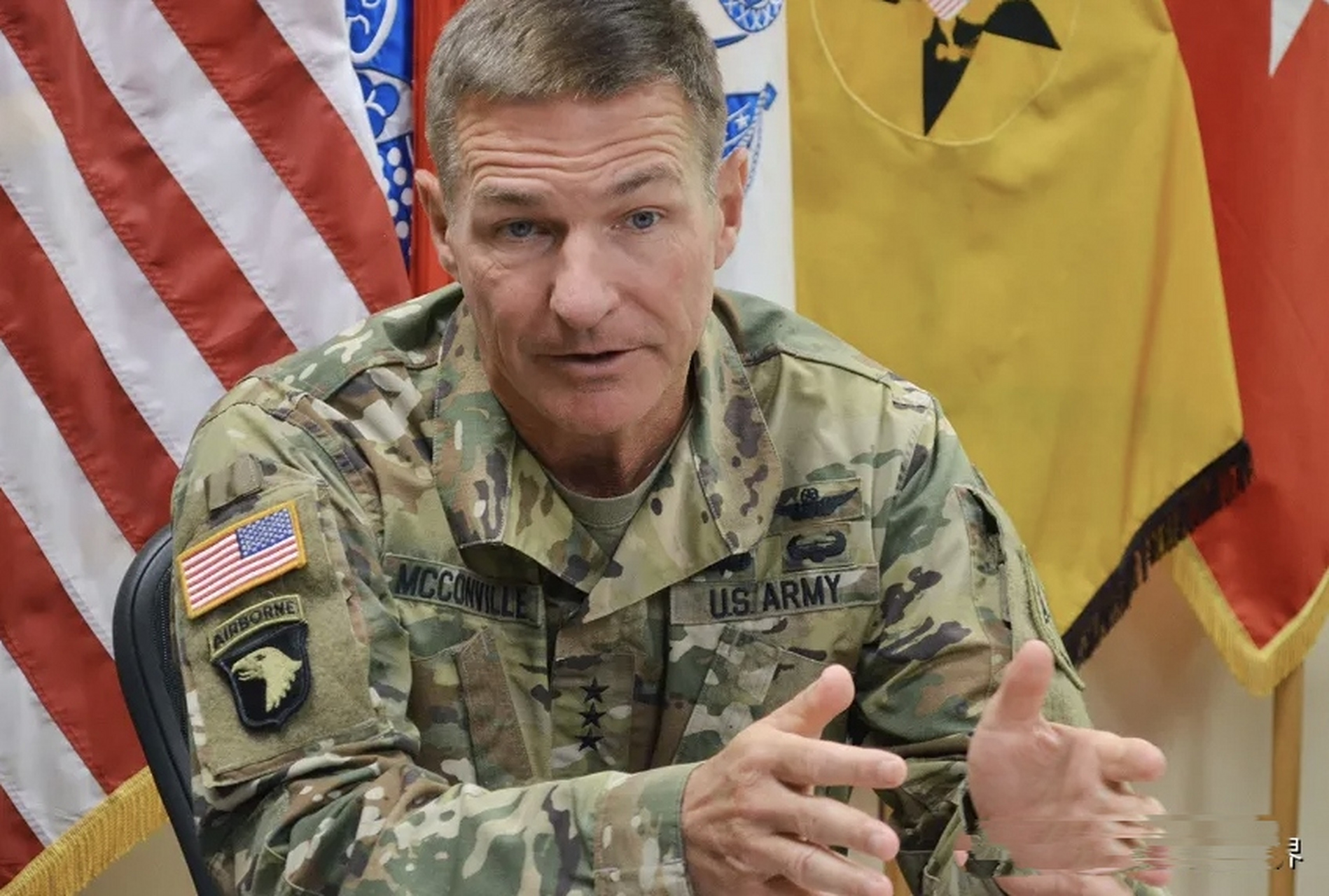 美国陆军参谋长麦康维尔将军(james mcconville)今天下令,未参与关键