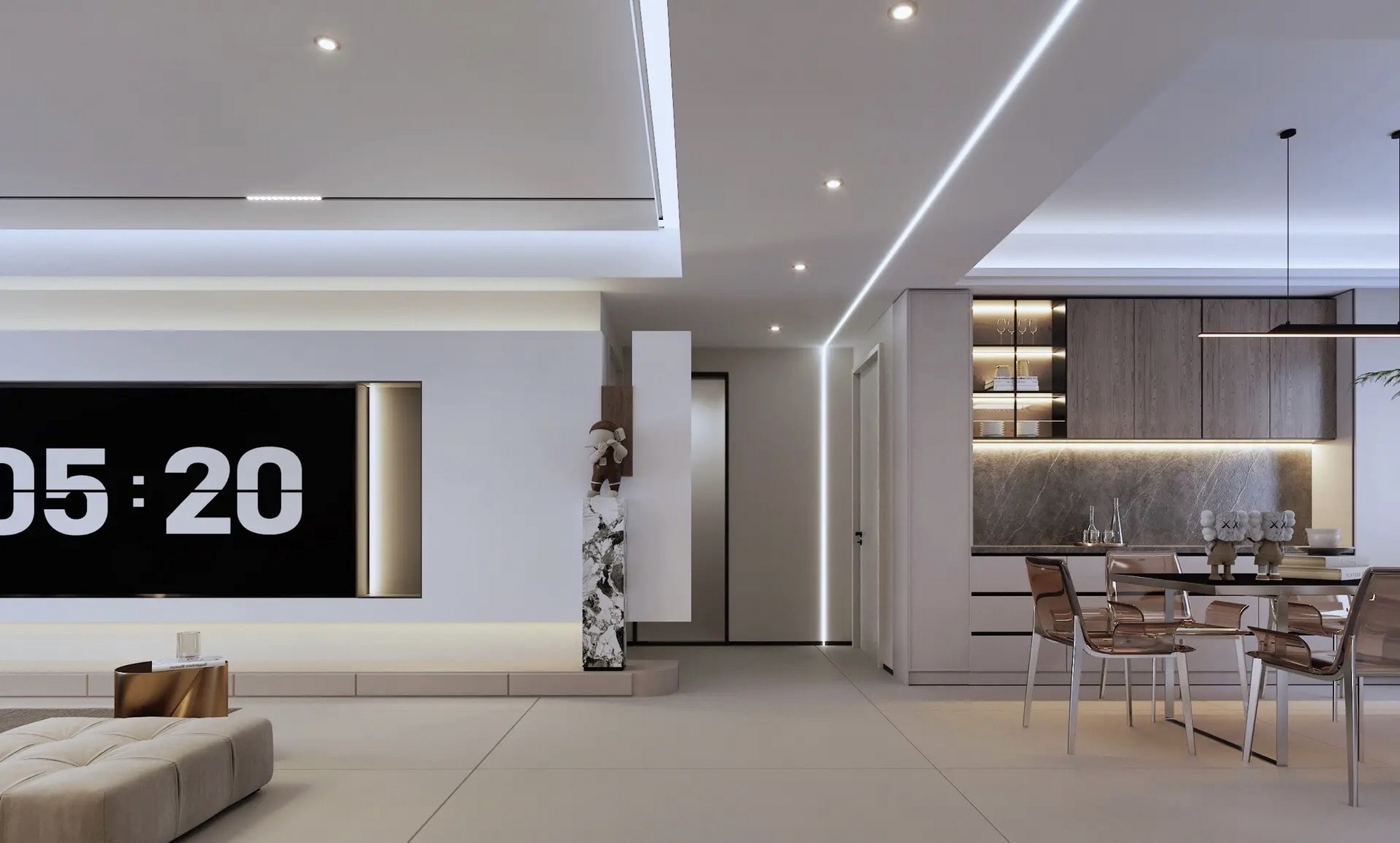 现代风格77无主灯设计77弱光砖77奶油风77简约风背景墙设计