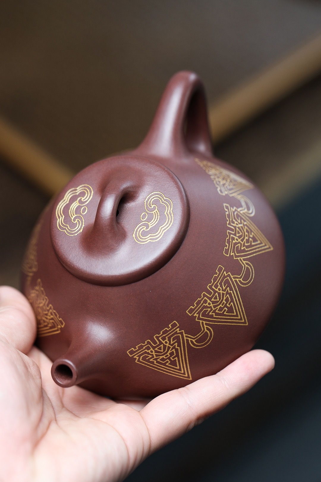 宜兴紫砂壶韩惠琴全手工子冶石瓢290cc底槽清