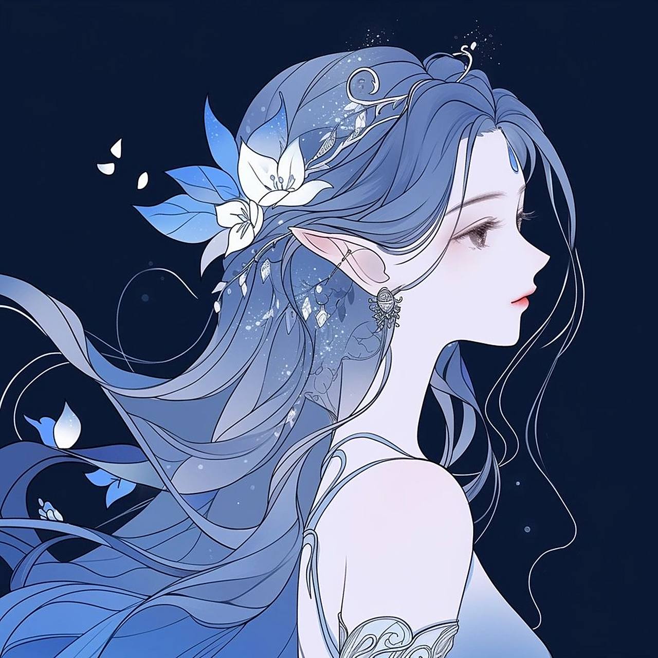 蓝色系头像:眼里有星辰大海,心就有繁花似锦,遇见你,四季如春.