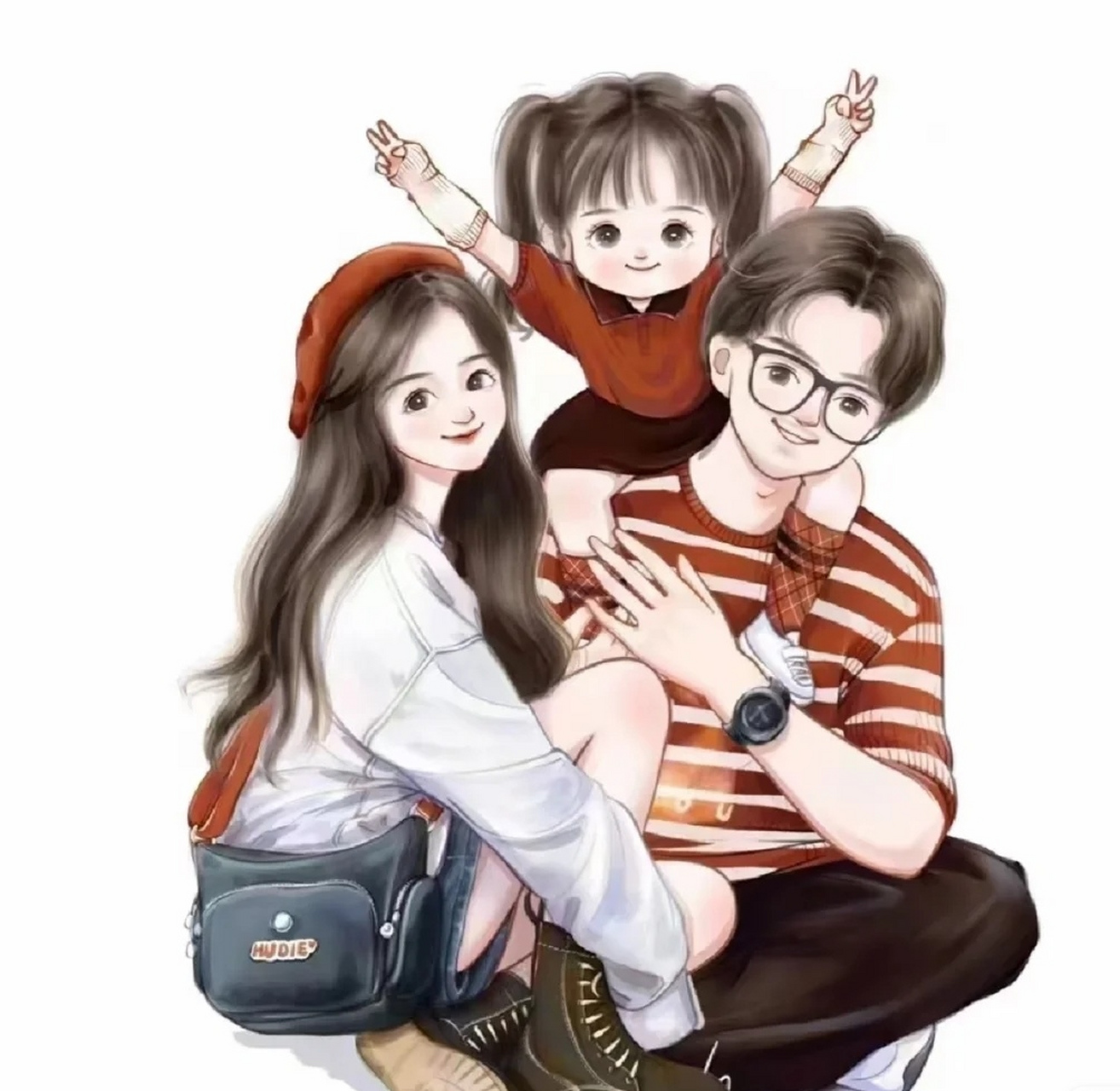 一家三口亲子图像